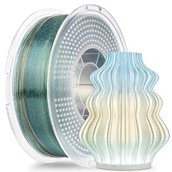 AMOLEN Rainbow Translucent PLA 3D Printer Filament, Yellow Green Blue, 1KG