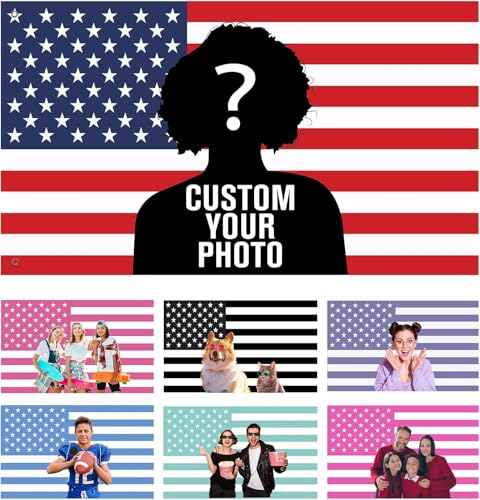 Bandera estadounidense personalizada de doble cara, tapiz de bandera estadounidense rosa, diseña tu imagen divertida bandera personalizada para sala de estar, dormitorio, banderas de jardín al aire