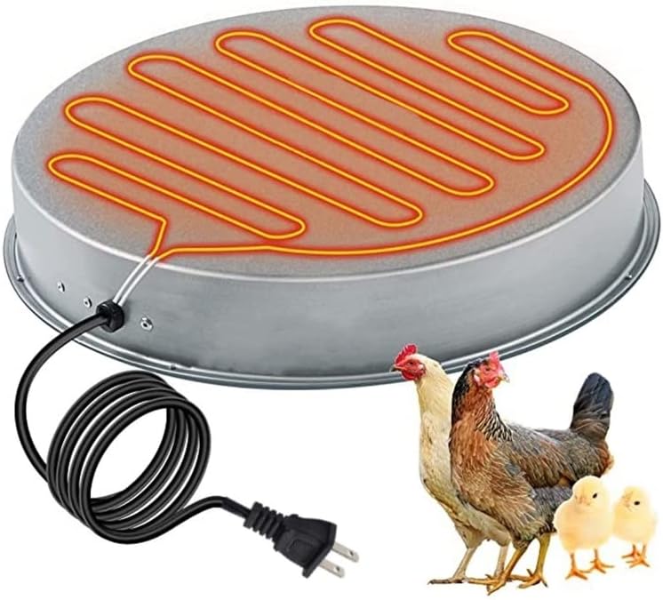 15W Poultry Drinker Heater Base, 14.6'' Chicken Waterer Winter Deicer Heated Base, 3.3ft Power Cord