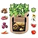 Produktbild FORMIZON 2er Pack Pflanzen Tasche, Kartoffel Pflanzsack, Dauerhaft AtmungsaktivBeutel mit Fenster, Klettverschluss, Tragegriffen für Kartoffel, Karotte, Tomate (7 Gallonen Khaki)
