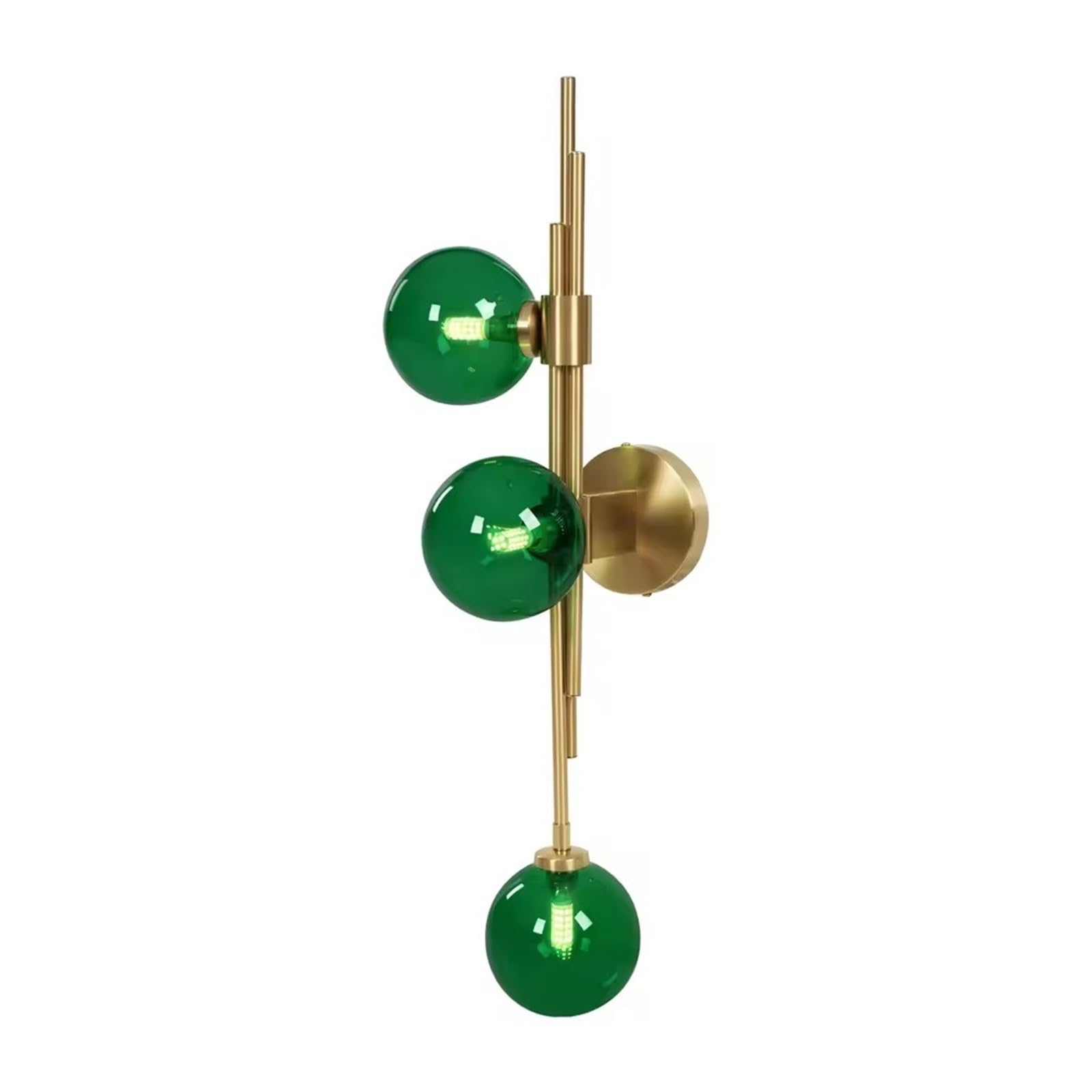 PVYGDXYI Mid-Century Decor Globe Wall Sconce 3 Dark Green Lights Modern Wall Lamp Green Shade Wall Sconces with 3 Pcs G9 LED Bulbs,Wall Lamps for Bedroom