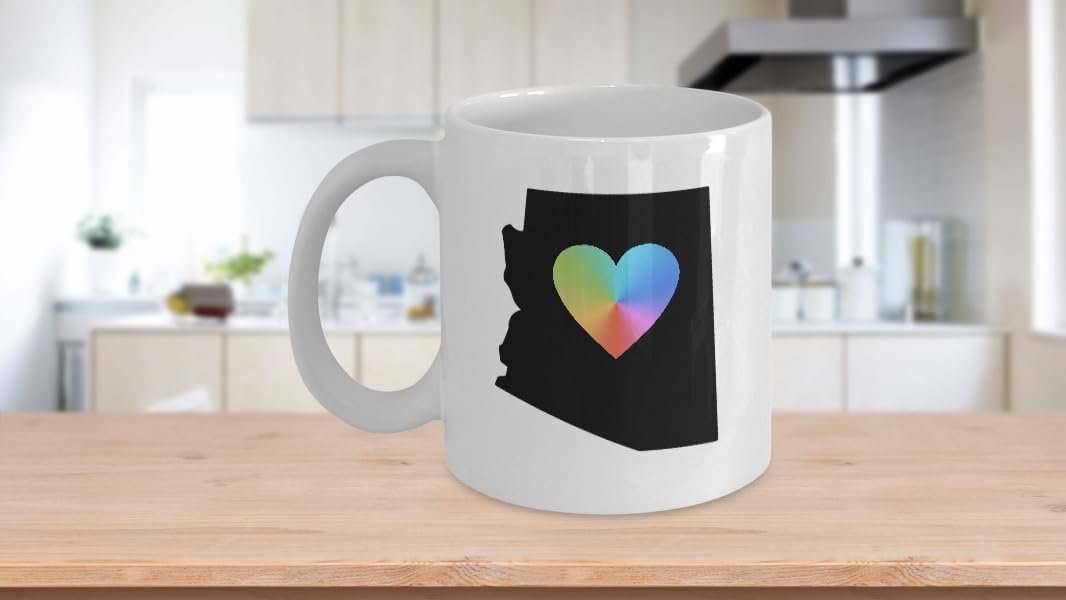 Arizona Mug White Coffee Cup Southwestern Grand Canyon State Home Tie Dye Love Printed Coffee and Tea Ceramic Mug- 320 ML Ceramic Coffee Mug 1384