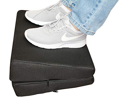 InteVision 2-in-1 Extra Large Adjustable Foot Rest Under Desk - Foam Cushion with Non-Slip Nylon Cover  Great for Home and Office