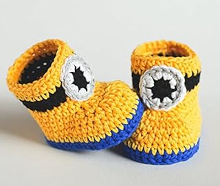 Love Crochet Art Minion Crochet Baby Booties (0 to 6 Months)-picture-24