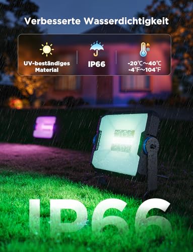 Govee Outdoor LED Strahler 48W, RGB Strahler Außen, IP66 Flutlicht, 4pcs – Ansicht 3