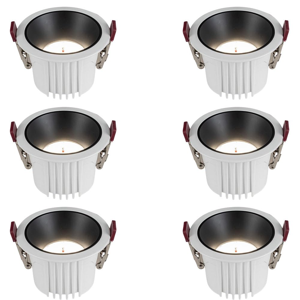 JKJZSALJ 6-Pack 2.9/3.7 Inch Led Can Led Recessed Lighting With 7Mm Narrow Frame,Anti-Glare Deep Baffle,Cri90 Led Ceiling,3000K/4000K/6000K Dimmable,Black-7W