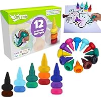 SRV Hub 12x Stackable Easy Grip Crayons for Toddlers – Non-Toxic, Washable Multicolor Easter Crayons for Kids, Safe Art Set for Boys & Girls, Christmas Gifts, Birthdays & Party Fillers
