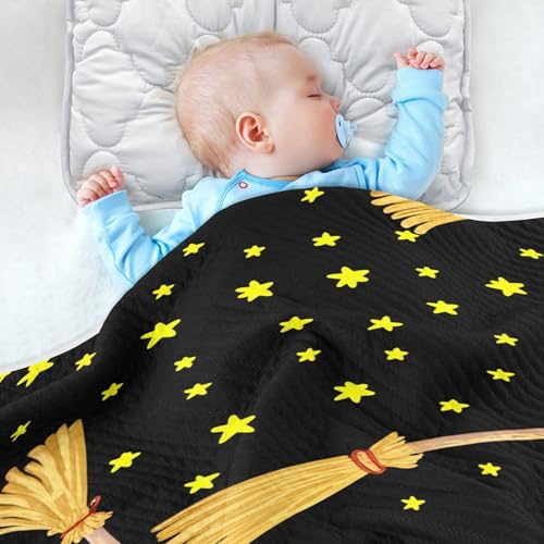 Burbuja Witch Brooms Baby Blanket for Boys Girls, Nursery Soft Warm Swaddling Receiving Baby Blankets, 30x40 in Toddler Blanket4