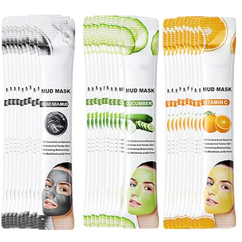 Recovery Mud Mask 30 Pcs Clay Mask for Face Vitamin C & Cucumber ...