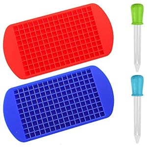 2 Pack Siliconen Mini Ice Cube Tray, DanziX 160 Cavity Easy Release Mold met 2 Stks Extra Droppers voor Thuis Keuken Bar…