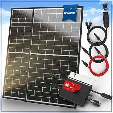 ABL-Solar Balkonkraftwerk 830W / 600W komplett Steckdose | 2x 415W Solarmodul | 1x 600W Hoymiles Wechselrichter | Balkon Solaranlage | PV Anlage Komplettset Cover