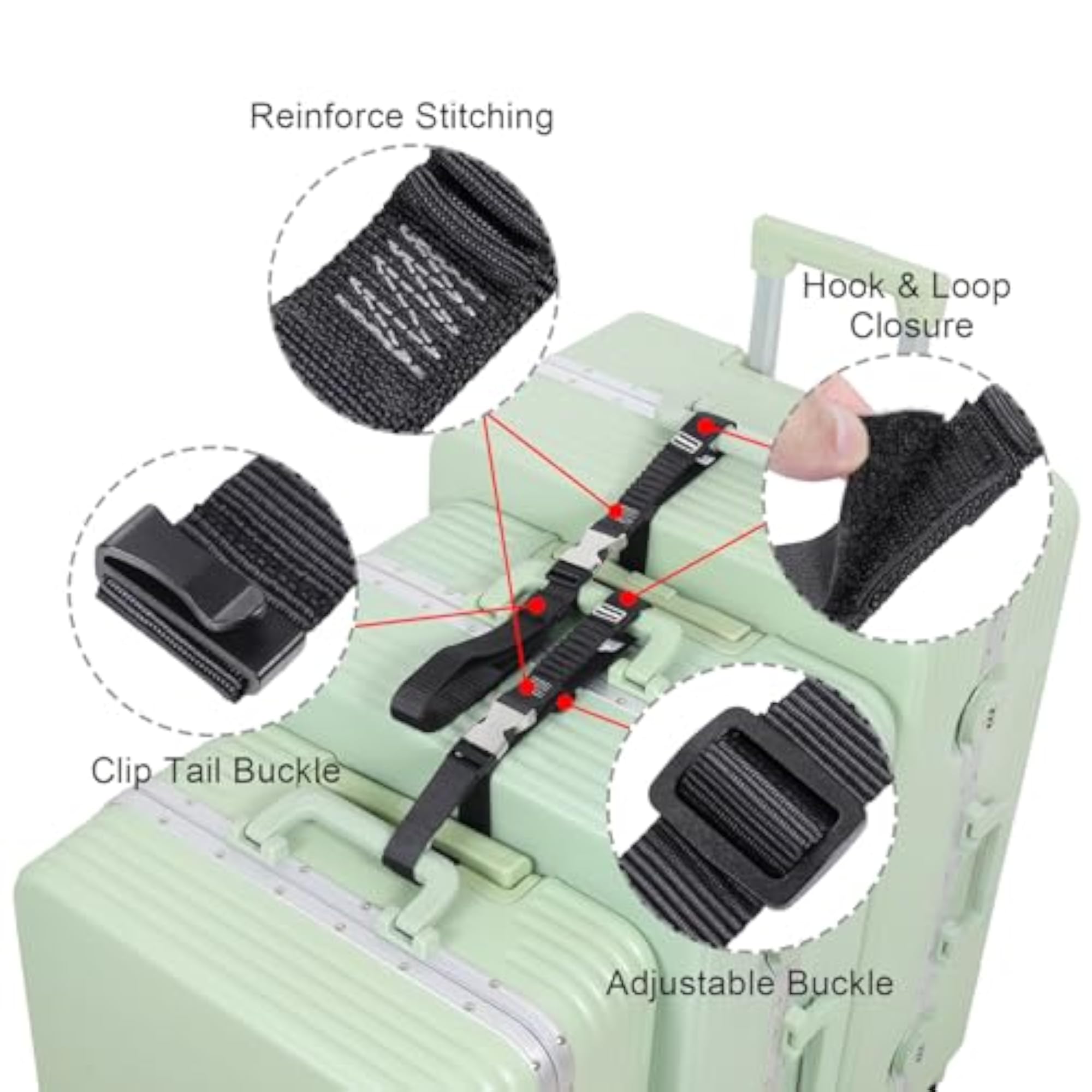 Stretchable Luggage Connector Straps for Suitcases