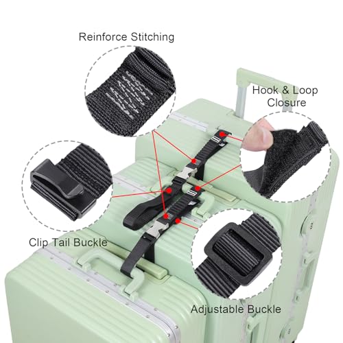 Luggage Straps, Stretchable Luggage Connector Straps for Suitcases, Metal Buckle Add A Bag Adjustable Attachment Accessories Belts4