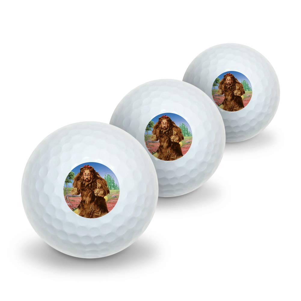 GRAPHICS & MORE Wizard of Oz Lion Character Novelty Golf Balls 3 Pack