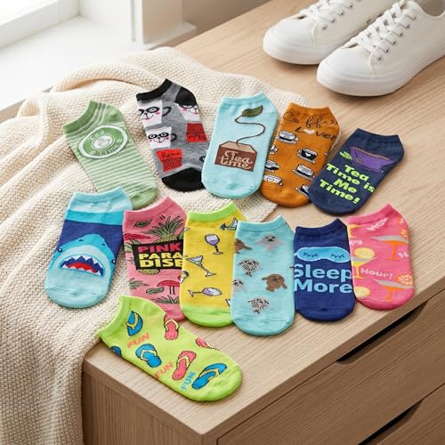 Image of Tipi Toe Women's 20 Pack Colorful Low Cut Socks - Lightweight, Breathable Design for All-Day Comfort Sizes 9-11 /10-13