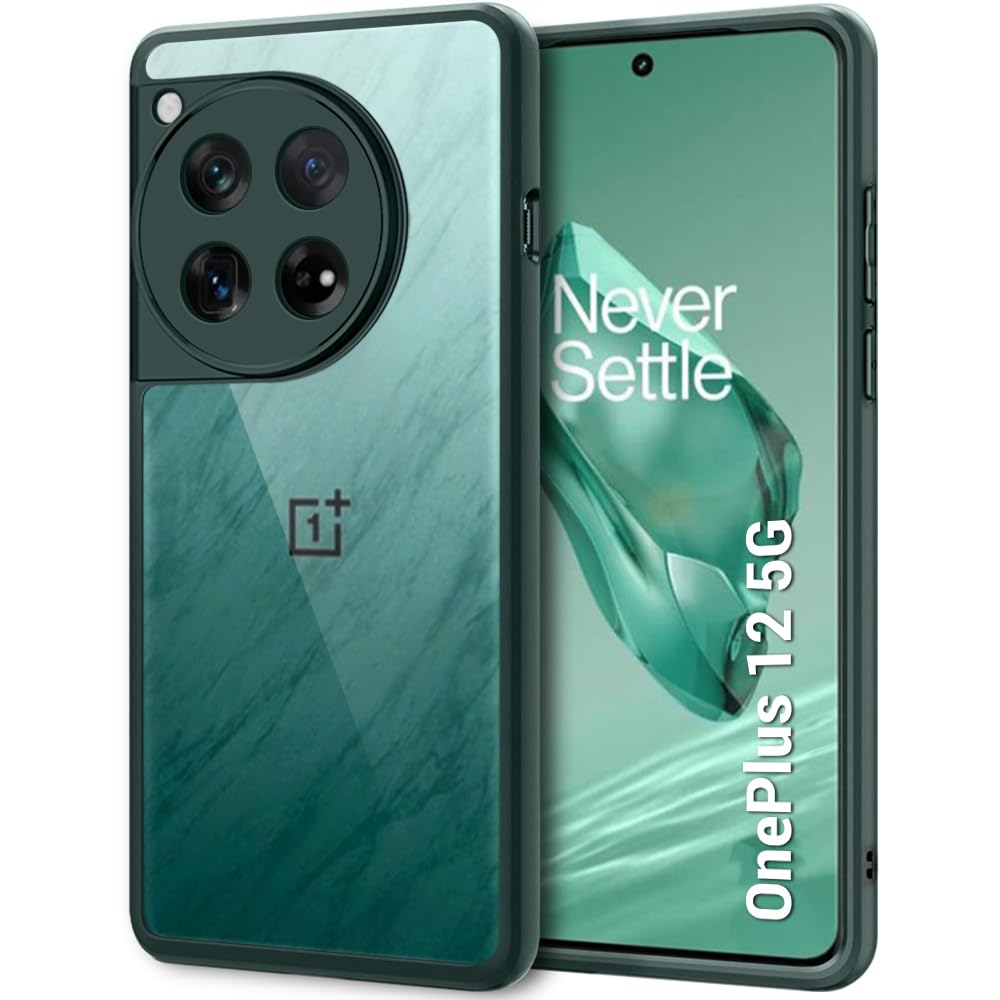 TheGiftKart Ultra-Hybrid Shockproof Back Cover Case for OnePlus 12 5G | Camera Protection Bump | Hard Back Cover Case for OnePlus 12 5G (PC & TPU, Crystal Clear Back, Green Sides) (B0CSMFLMQD) Amazon Price History, Amazon Price Tracker