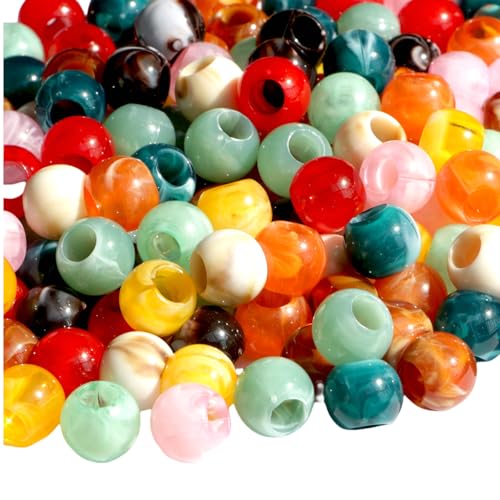 160pcs 12mm Plastics Acrylic Large Hole Cloud Pop Beads Mix Color Large Hole Hair Beads Bracelet (Hole:5.5mm)