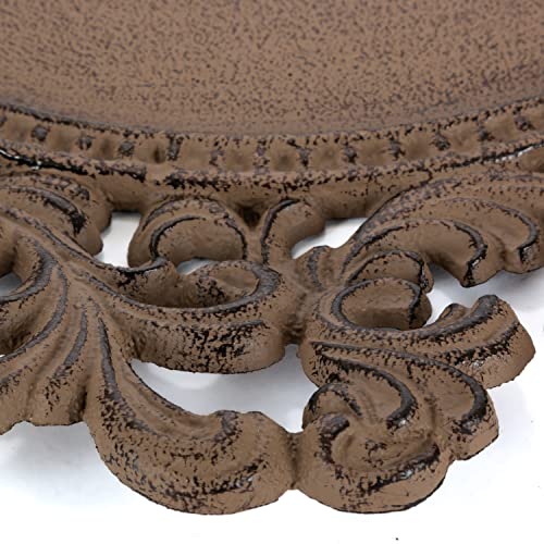 GG-Collection-14-Inch-Diameter-Acanthus-Leaf-Ornate-Brown-Metal-Chargers-Set-of-4