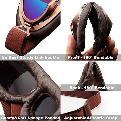 Image of Peicees Vintage Helmet Goggles Motorcycle Goggles Bike Motorcross Pilot Goggle