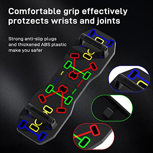 Push Up Board, Professional Pushup Bar System For Chest, Portable Multi-Function Foldable For Home Gym, Push Up Handles For Floor, Multi-Function 12 In 1 Push Up Bar With Color Coded, Strength Training Equipment For Men & Women #TOP3