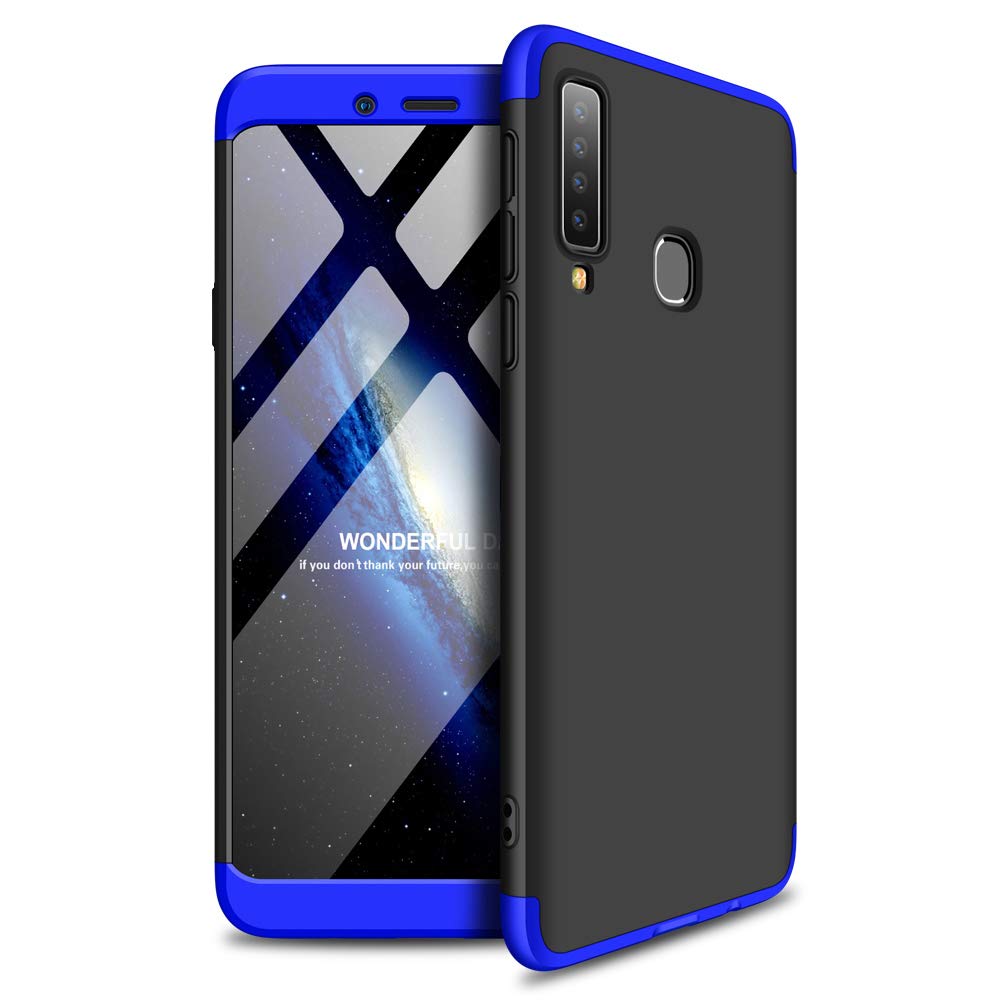 Ypanda Case for Samsung a9 2018 / a7 2018 / A10 / j8 2018 / s9 plus / S10 / S10 Plus Case 3 in 1 Design - 360 Degree Full Body Protection - Ultra Slim Hard Case (A9(2018),Blue-Black)