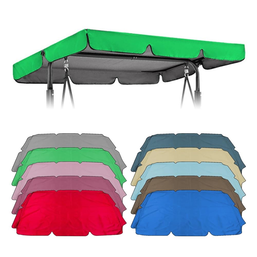 SMCMGECEUZ Universal Swing Canopy Replacement Garden Swing Chair Canopy Replacement Top Cover, Waterproof Top Cover For Patio Swings 56x47 65x45 75x52 77x49in(Green,195x125cm(77x49in))