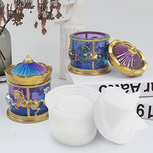 Moule silicone carrousel avec couvercle pour boîte époxy