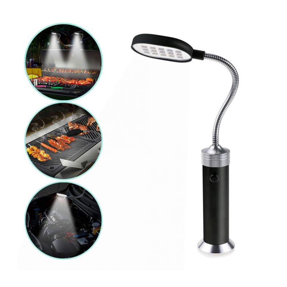Luce per Barbecue a LED, Luce per Barbecue Multifunzione Super Luminosa con 15 LED e Accessori per Fumatori a Collo D'oca Flessibile a 360 Gradi