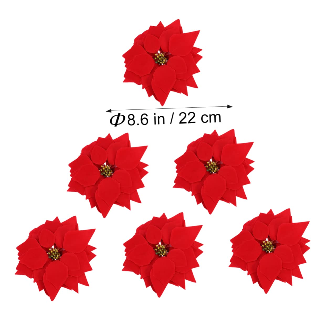 Künstliche Weihnachtsstern Blütenköpfe 50 Stück Für Weihnachtsbaum Türkranz Und Tischdekoration Außen Und Innendekor