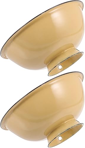 BESTonZON Cuenco de pistacho 2pcs Cuencos esmaltados, platos esmaltados mezclando jarra y lavabo, juego de cuencos esmaltados vintage