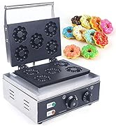 HAPPCUCOE 1500W Commercial Waffle Donut Machine,Nonstick Stainless Electric Waffle Maker 50-300℃,...