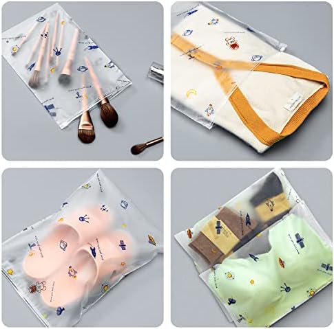 24pcs Reusable Plastic Ziplock Bags, Ziplock Hospital Bag for Maternity, Travel Storage Clothes Bags Travel Space Saver Storage Luggage Organiser Pouch for Home School Trip Hospital