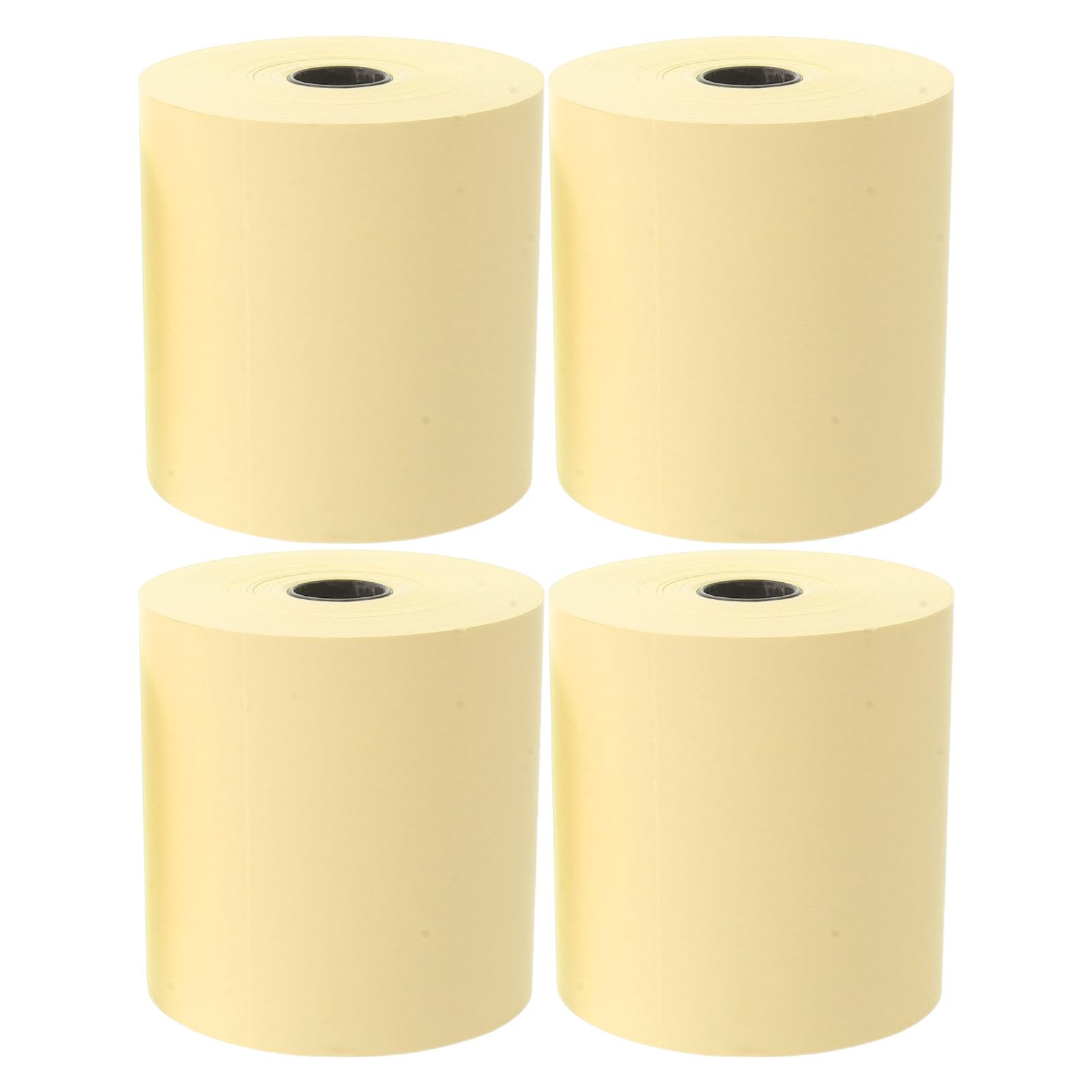 4 Rollos Papel Térmico para Recibos de Caja Registradora Color Amarillo, 4 Rollos por Paquete, Adecuado para Restaurantes y Máquinas Pos Impresión Precisa Mantenimiento