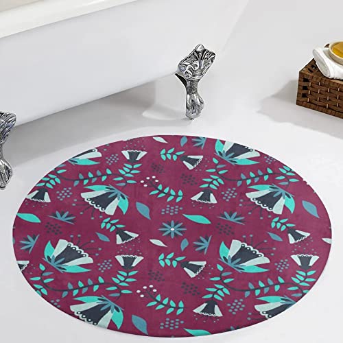 Decorative Area Rugs Printed Floor Carpets Non Slip Floor Mats Round Nursery Rug For Living Room Girls Bedroom 2' X 2' Batik Purple #TOP1