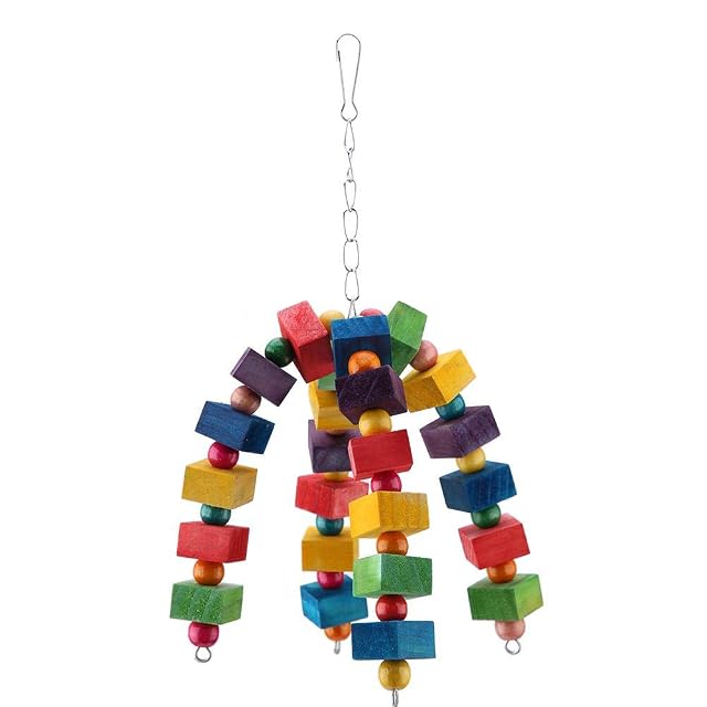 VIFER - Juguete para Masticar (Loro), Juguete de mascar de Madera, Colgante de pájaros, Jaula picadura…