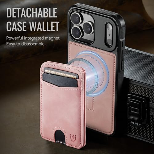 Usroom for iPhone 17 Pro Max Wallet Case Compatible with Magsafe, Magnetic RFID Blocking Card Holder Kickstand 2 in 1 Detachable Case for iPhone 17 Pro Max 6.9", Rose Pink by Usroom - Used condition - Image 9