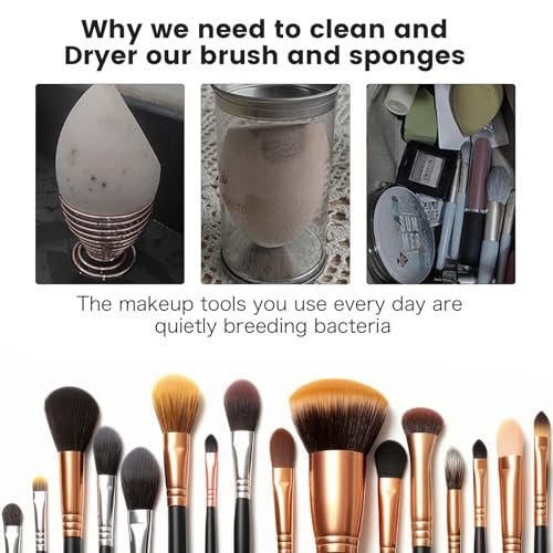 Makeup Brush And Sponges Dryer Machine, Drying 12pcs Makeup Brushes,2pcs Sponges Or Powder Puff AT The Same Time,Baked Slowly At Constant Temperature Without Hurting The Bristles,USB Charge(Type-C)