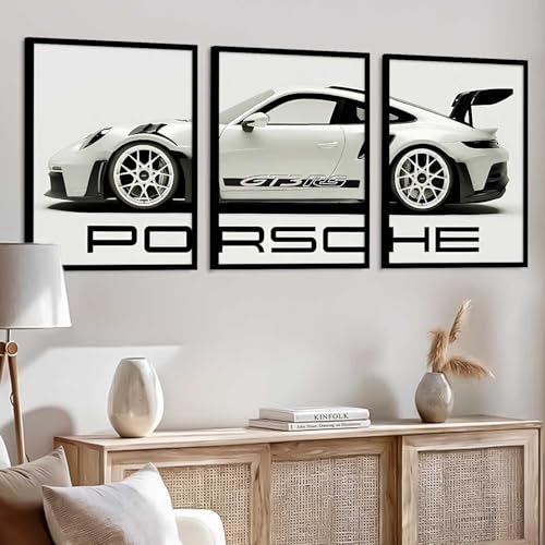 YANVEER Porsche GT3 RS Framed Posters Set of 3, 13x17 INCH, Pack of 3 - Image 6