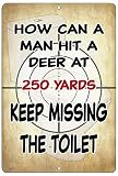 Rogue River Tactical Funny Hunting Metal Tin Sign Wall Decor Man Cave Bar Bathroom Hit a Deer Sign
