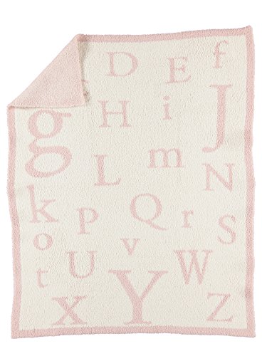 Barefoot Dreams® CozyChic® ABC Blanket, Dusty Rose/Cream