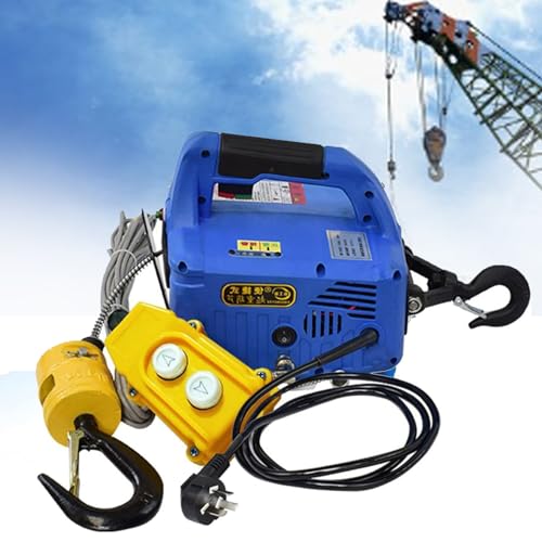 Elektryczny dźwig z podnośnikiem, przenośna wciągarka o udźwigu 1100 funtów, moc 1500 W, wysokość podnoszenia 25 stóp, przewodowy bezprzewodowy pilot zdalnego sterowania (300kg)
