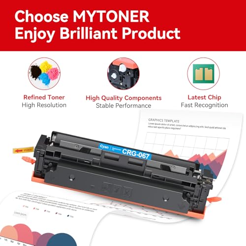 MYTONER 067 Toner Cartridge Set Compatible Replacement for Canon 067 067H for Color imageCLASS MF656Cdw LBP632Cdw MF653Cdw LBP633Cdw MF654Cdw Printer 4 Pack High Yield Ink (Black Cyan Yellow Magenta) - Thumbnail 2