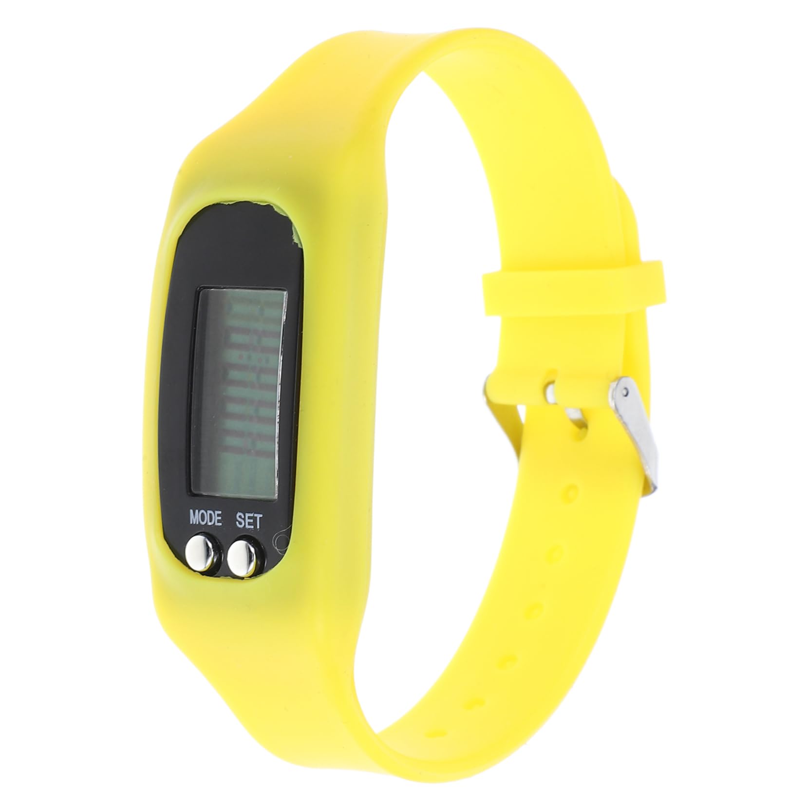Podomètre Électronique en Silicone Jaune Écran Lisible