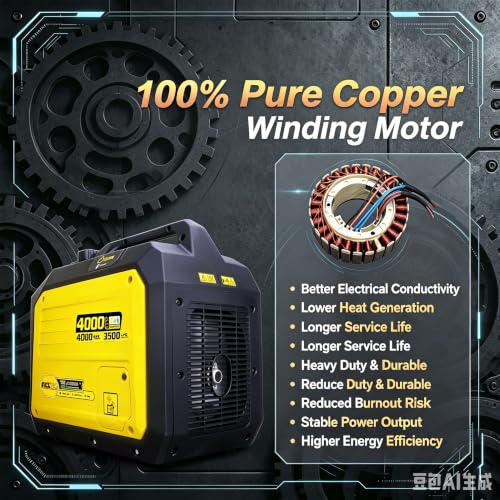Aceup Energy 4000 Watt Dual Fuel Inverter Generator 149cc,Quiet Portable Gas and Propane Powered Quiet for Home