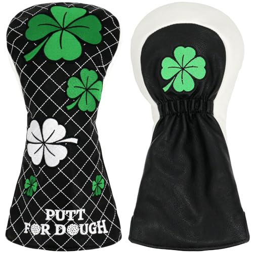PINMEI Golf Head Covers Clover Golf Club Headcover Fit for Titleist Callaway Ping Ect.