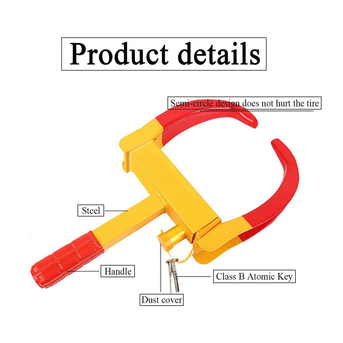 Clip de seguridad for ruedas acero alta dureza, antirrobo, apto for diversos vehículos