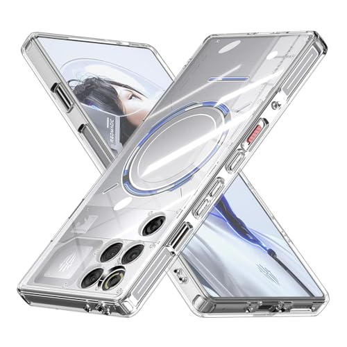 For nubia REDMAGIC 11 Pro/Pro+ �P�[�X ���b�h�}�W�b�N 11 Pro/Pro+ �\�t�g�P�[�X �ylarfbulroc�z�N���X�^�� �N���A ���� TPU�f�� �ی�J�o�[