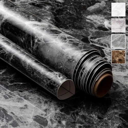 Very Berry Sticker Marble Contact Paper (Black, 24