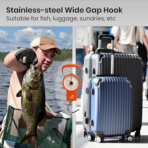 Pristis Fishing Hanging Scale, 80 LBs Fish Weight Analog Spring Hook Crane Scale Kit with Tape Measure & Non-Slip Large Handle, Portable Gear Equipment Accessory for Farm Kitchen Luggage Weighting - Thumbnail 7