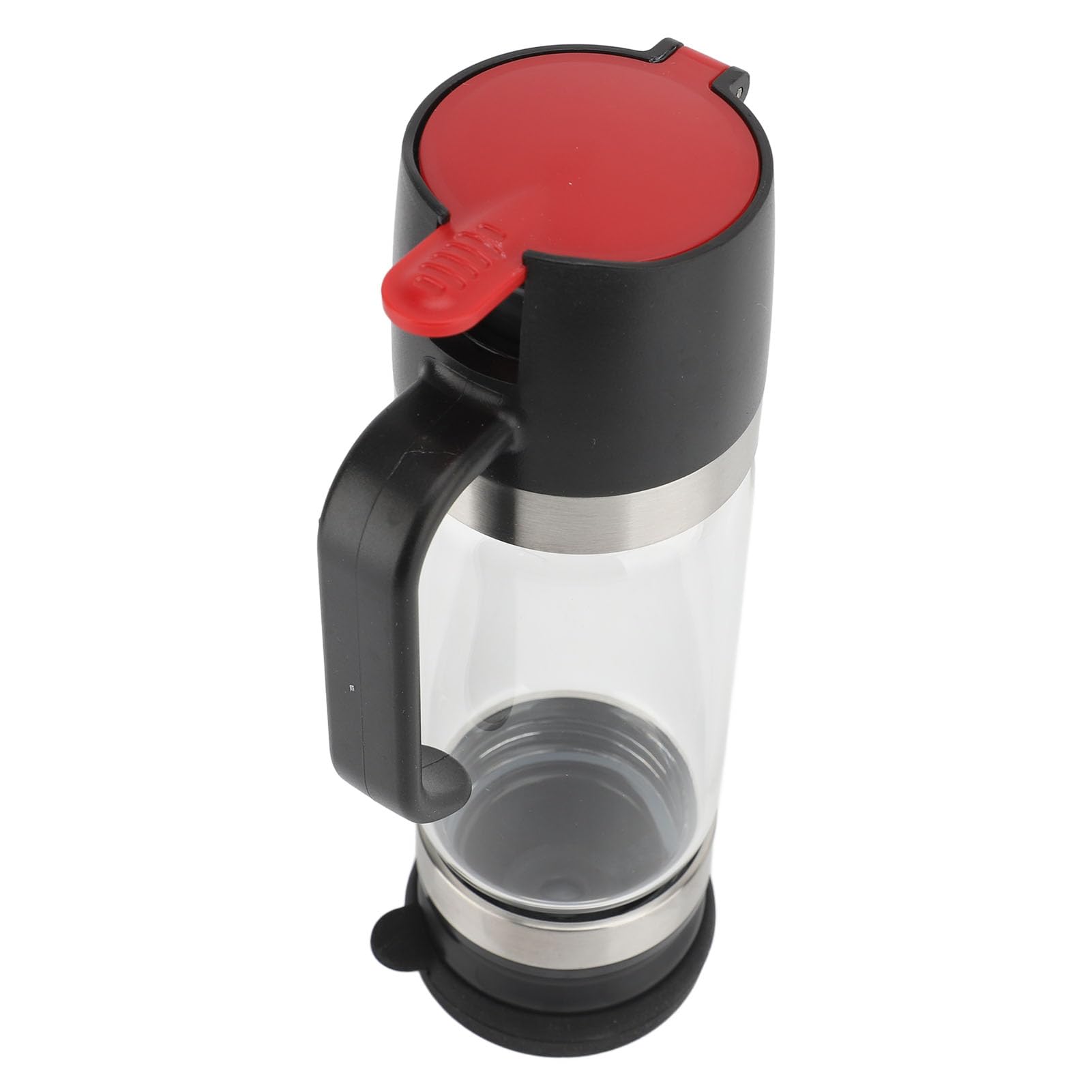 Luqeeg 300ml Glass Honey Dispenser Pot Honey Jar with Comfortable Handle, Honey Dispenser, No Drip Honey Container for Coffee Shops Restaurants Home (Black)